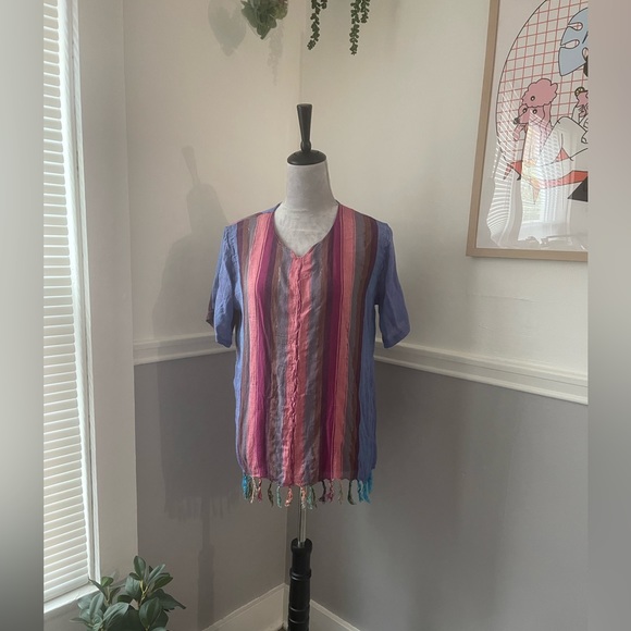 🔵5 For $15🔵 Lightweight Stripe Swim Coverup - Picture 1 of 5